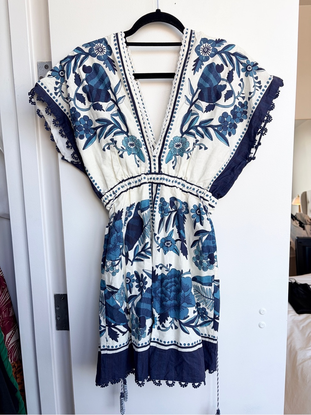 FARM Rio Blue & Navy Floral V-Neck Tunic - Picture 5 of 7
